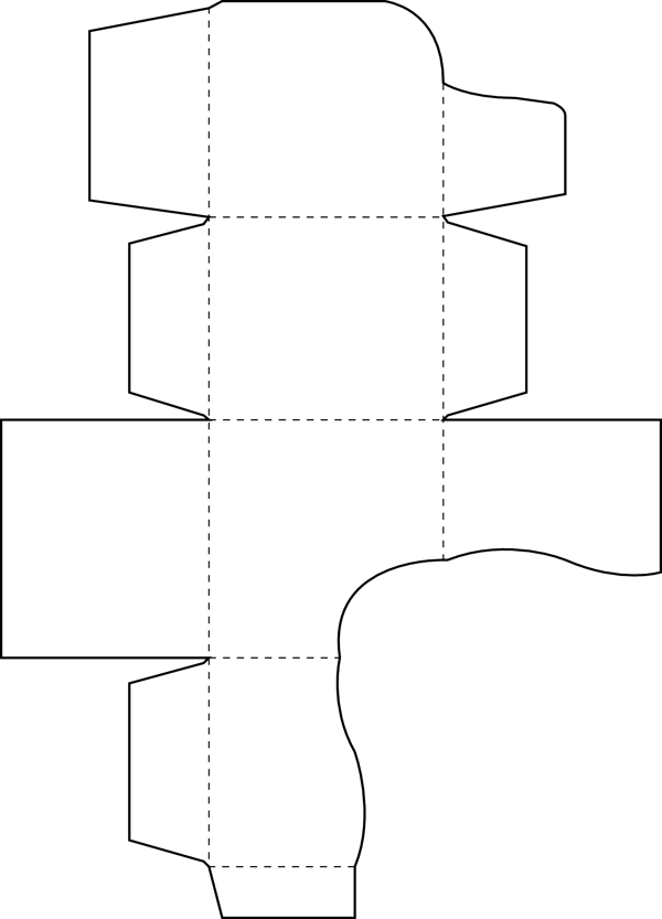 22包装盒展开矢量图盒子外包装矢量纸盒折叠图