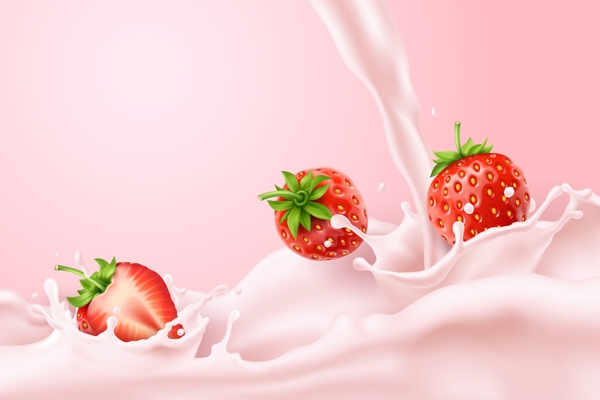 草苺牛奶图片