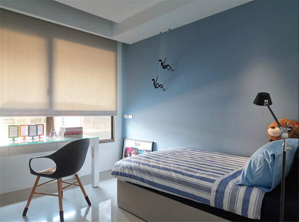 海洋清新客厅浅蓝色背景墙卧室室内装修图