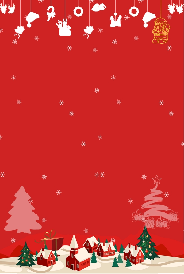 精美红色圣诞海报背景素材