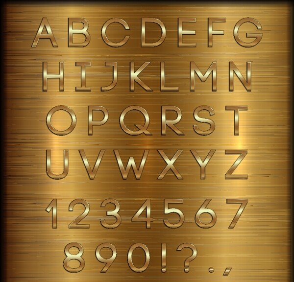 金色字母和数字