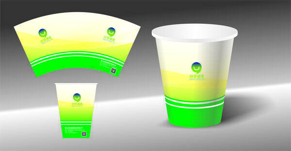 绿色茶叶风格纸杯VI设计
