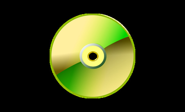 绿色黄色光盘png元素