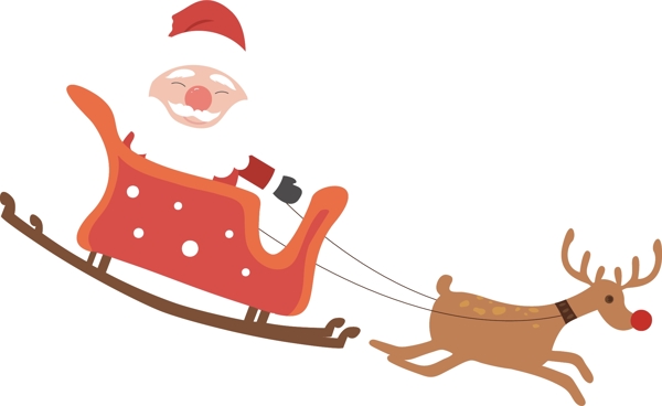 坐雪橇的圣诞老人原创元素