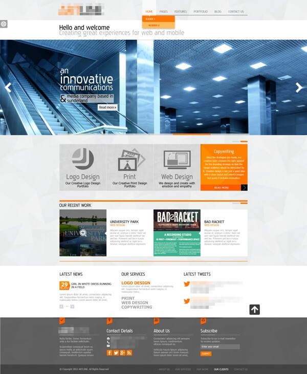 大气精美的企业科技商务抽象创意网站首页