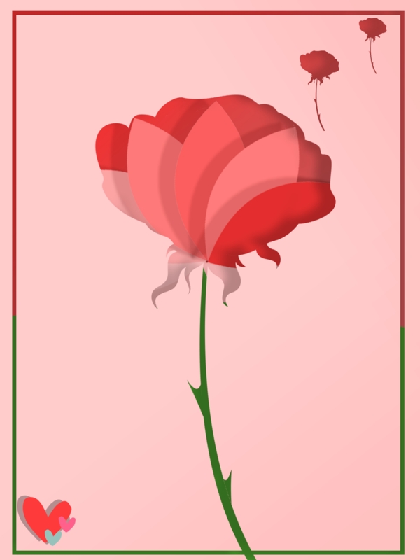 玫瑰情人节卡通玫瑰背景