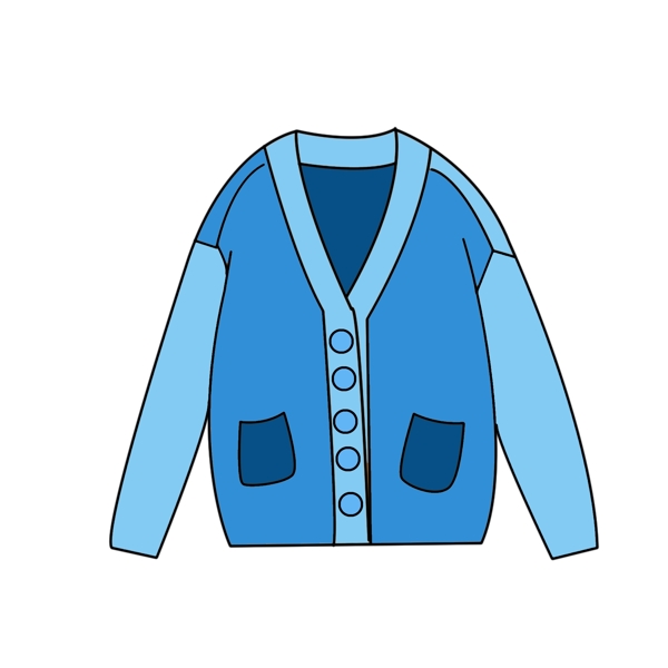 蓝色可爱简约时尚创意开衫外套