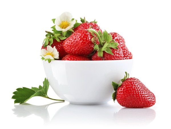 一碗新鲜草莓图片