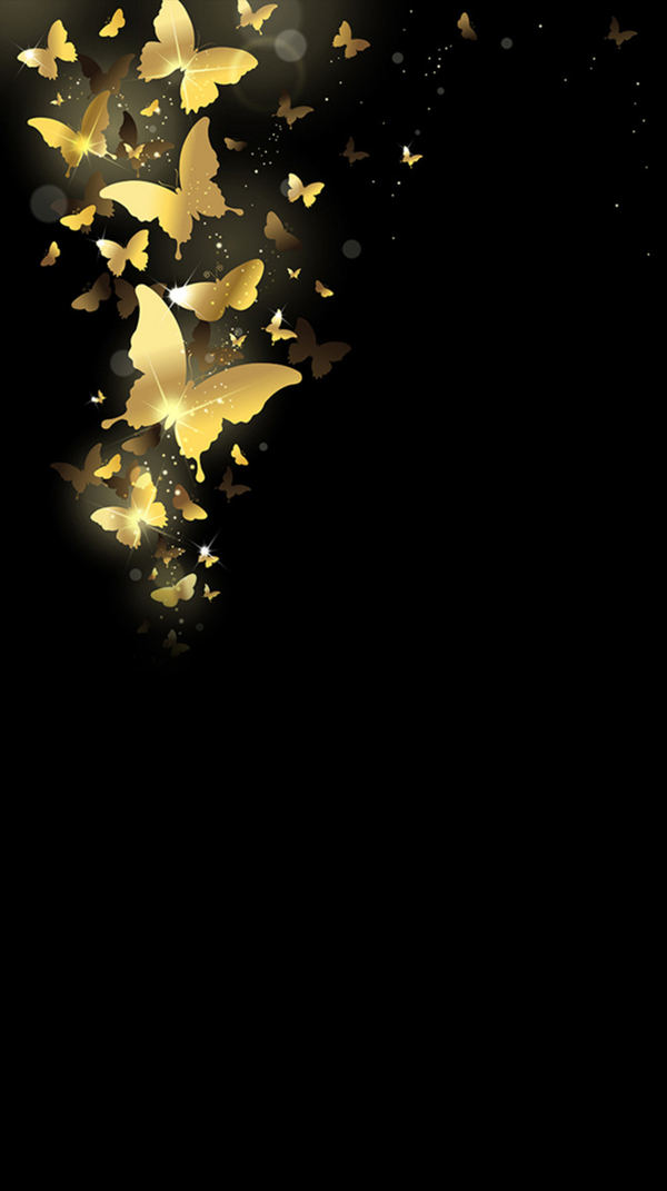唯美金色蝴蝶H5背景素材