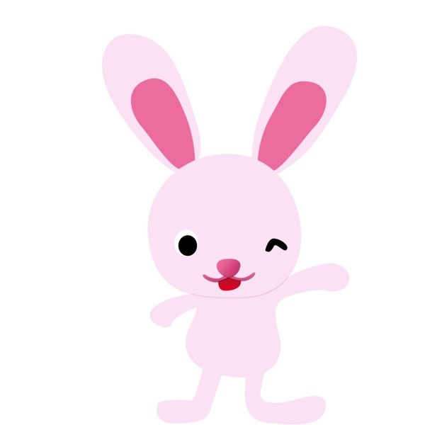 可爱粉色兔子装饰元素