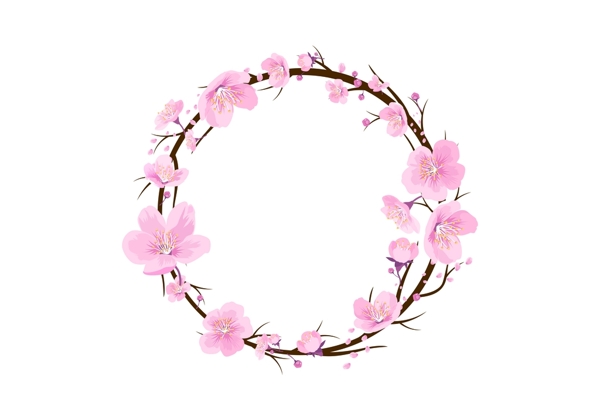 粉色花卉花朵边框