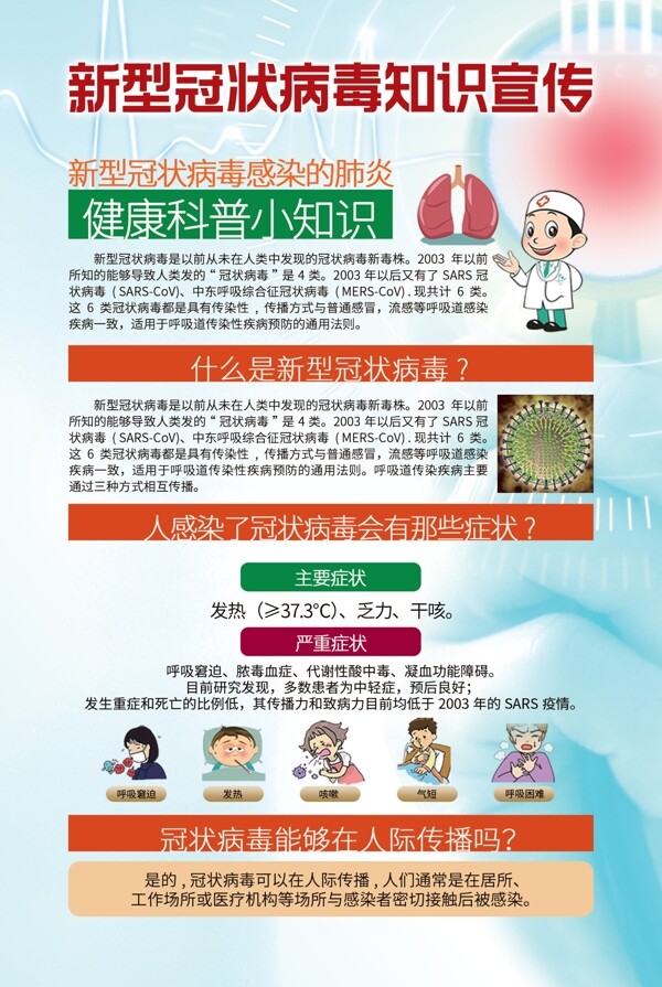 新型冠状病毒知识宣传