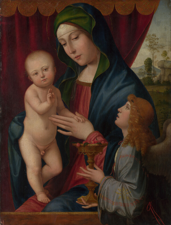 圣母油画肖像图片