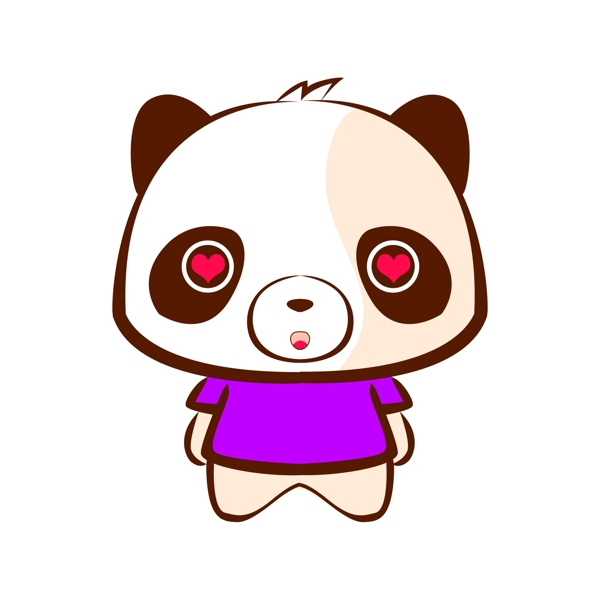 熊猫心动表情包表情设计