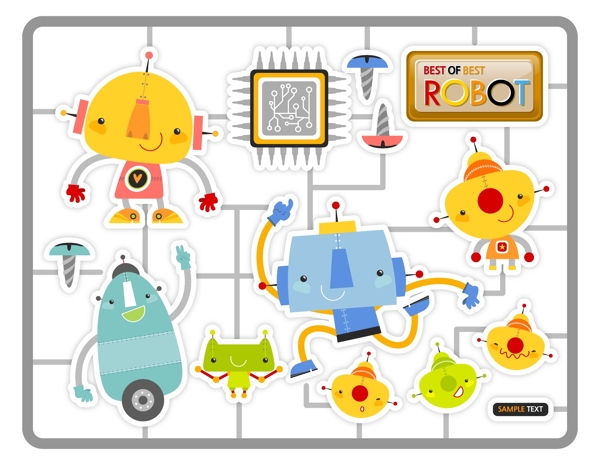 卡通机器人素材图片