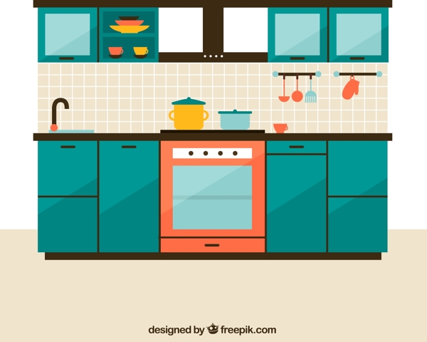 彩色的厨房
