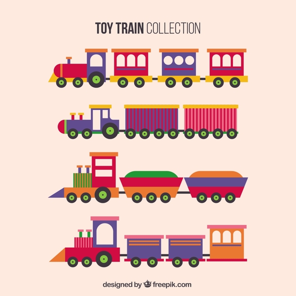 手绘玩具火车插图