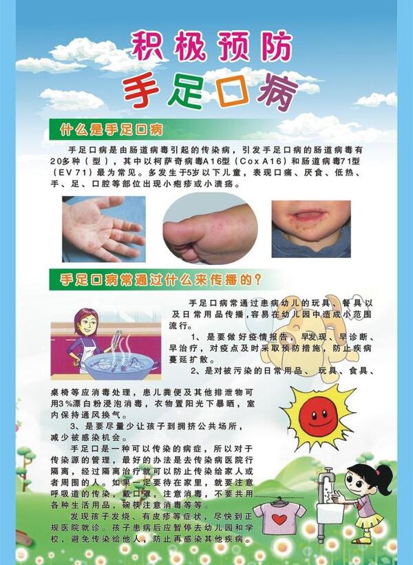 手足口病的预防展板图片