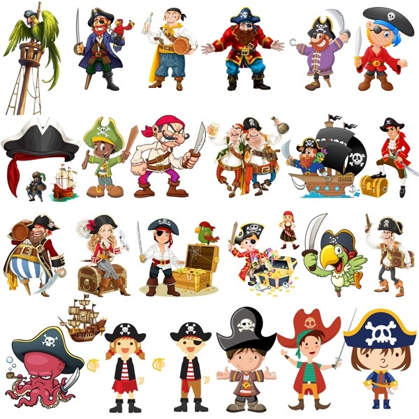 海盗卡通人物素材