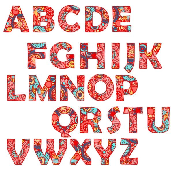 彩色字母元素