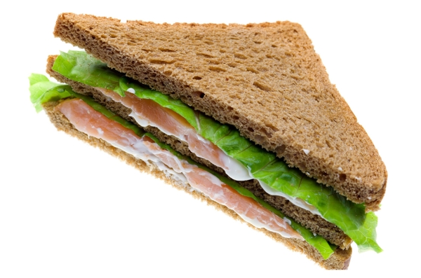 一块三明治美味汉堡餐饮快餐蔬菜面包食物