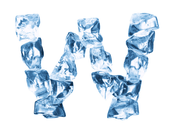 冰块字母W图片