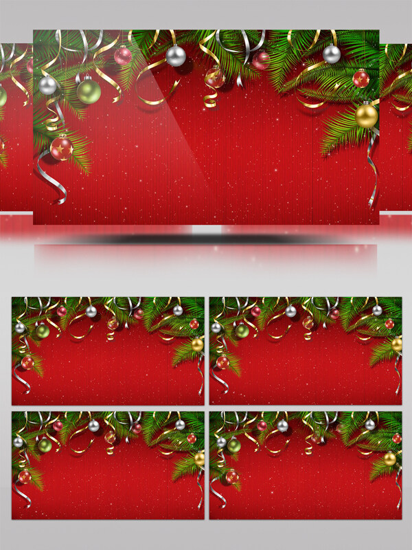 红色彩带圣诞视频素材