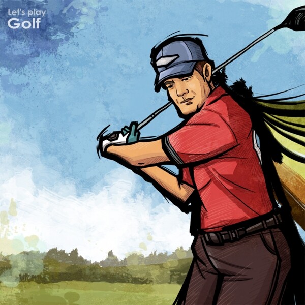 漫画高尔夫球图片