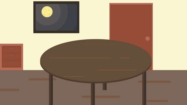 简陋温馨家居饭桌团圆手绘背景设计