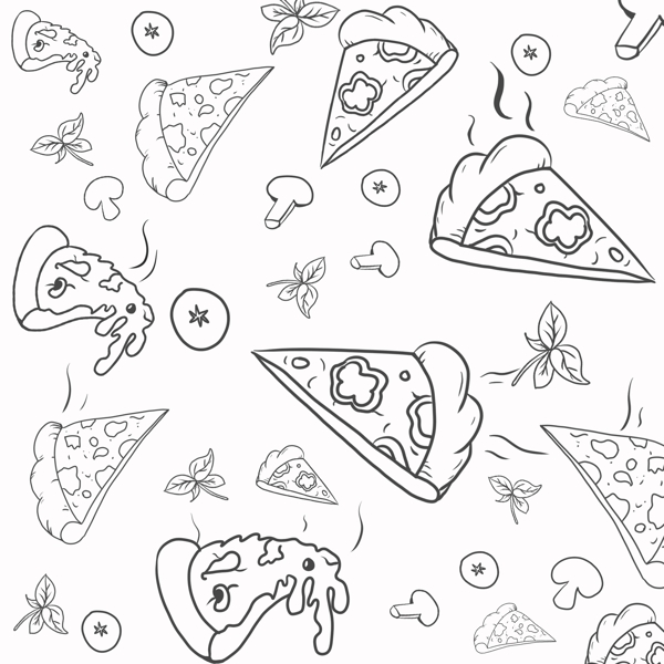 披萨手绘素材
