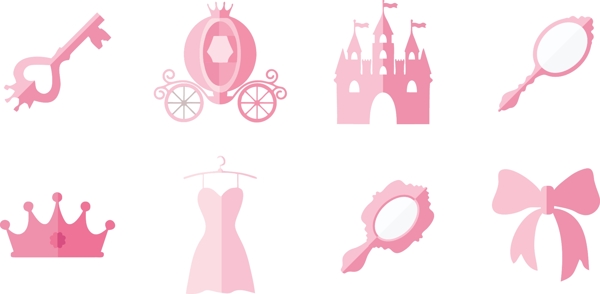 粉色公主主题图标设计