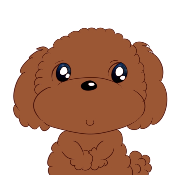 原创可爱卡通手绘泰迪宠物狗插画儿童画动物