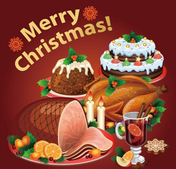 圣诞节美食海报图片