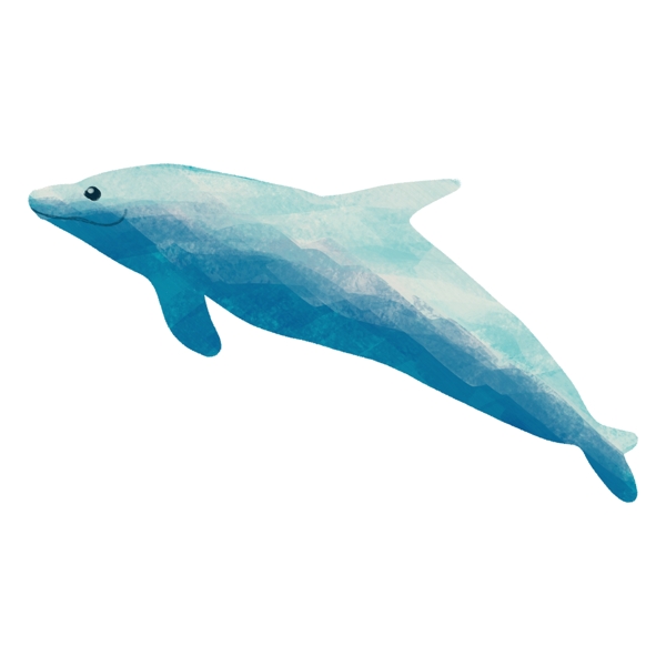 卡通清新蓝色海豚透明素材