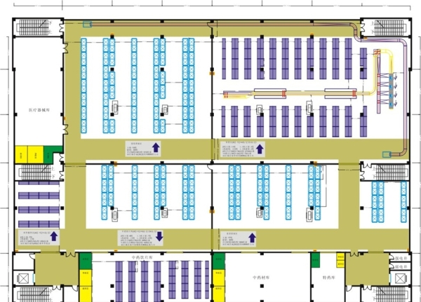仓库货架及布局设计图片