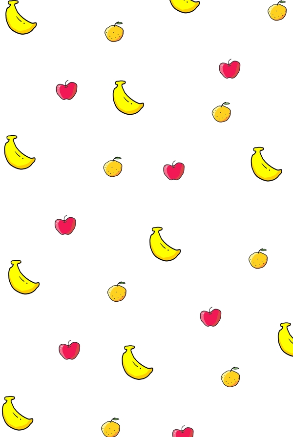 香蕉苹果梨背景插画