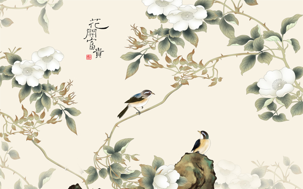 传统花鸟工笔画新中式装饰画