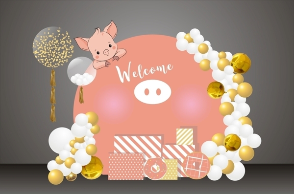 猪年宝宝生日背景