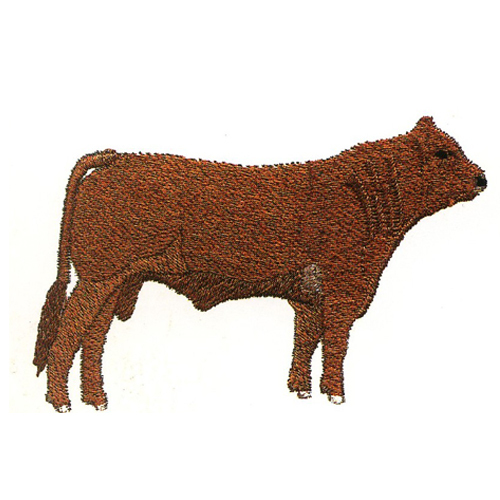绣花动物牛色彩棕色免费素材