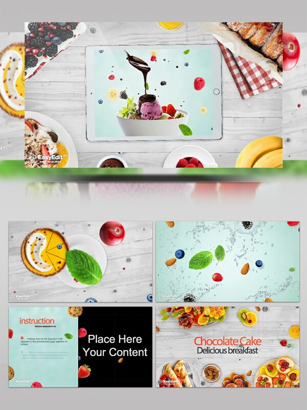 美食甜品料理餐厅宣传推广ae模板