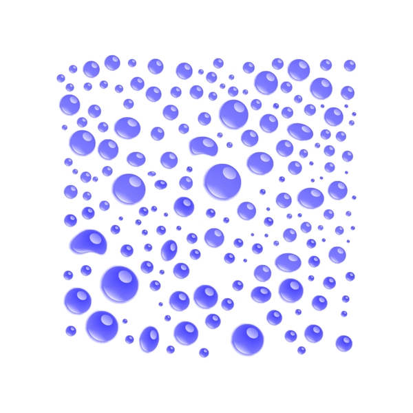 紫色透明质感水滴元素