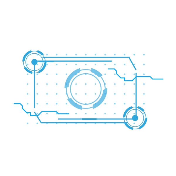 科技边框蓝色未来感矢量ai可商用元素