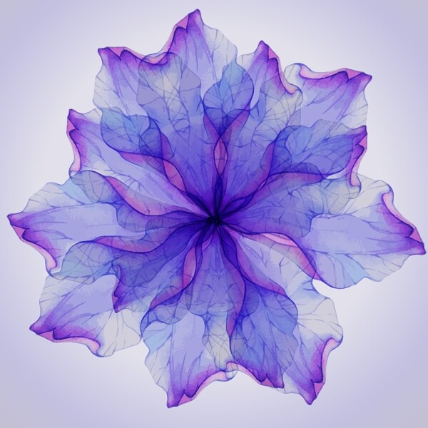 水墨紫色渐变花朵背景