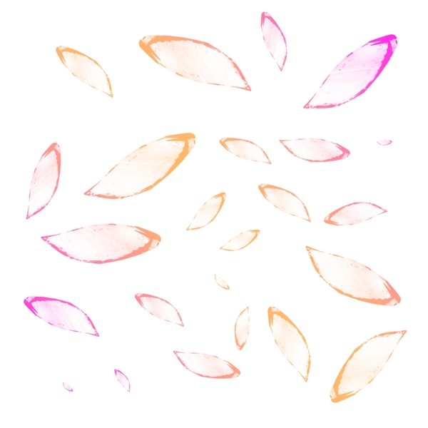 漂浮花瓣粉色渐变装饰素材设计