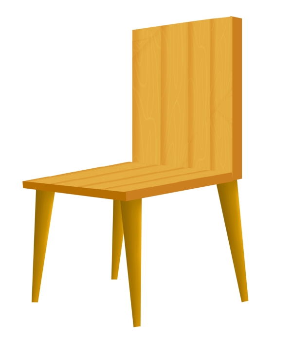 棕色的木质椅子插画