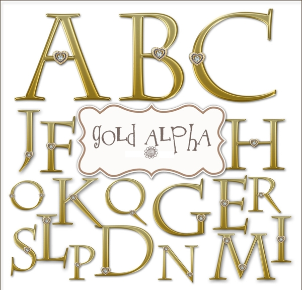 金色字母图片
