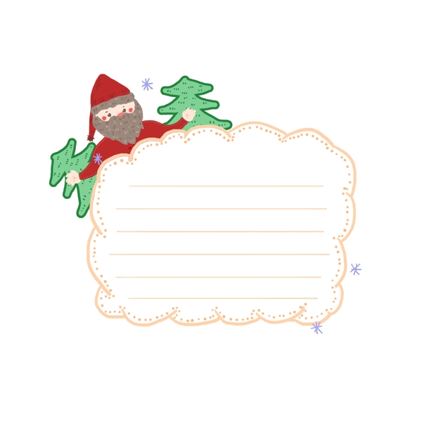 手绘圣诞老人边框对话框设计元素