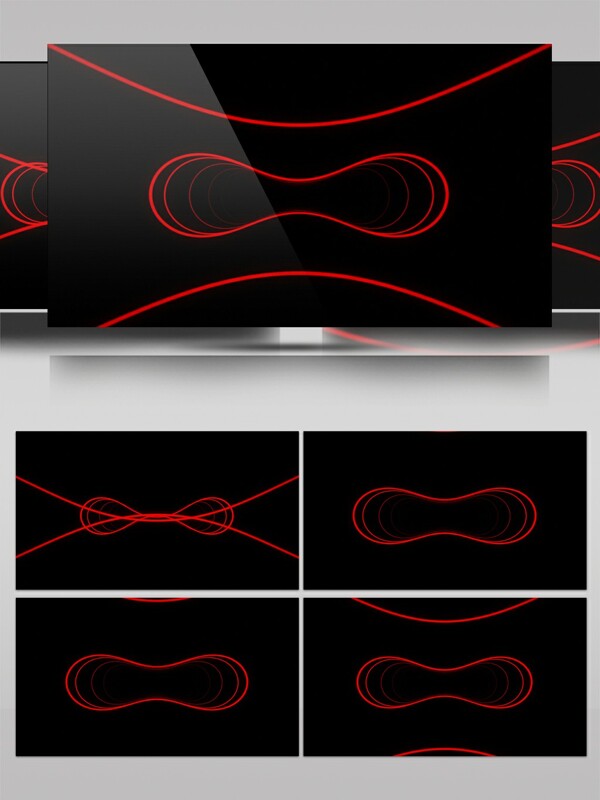 简约动感弯曲的红色线条视频素材