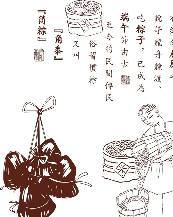 粽子古代端午节素材