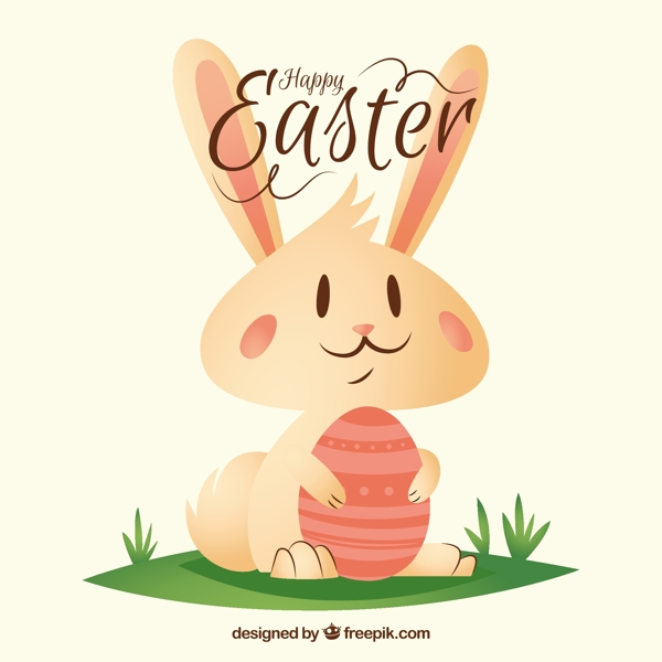 可爱的兔子复活节快乐